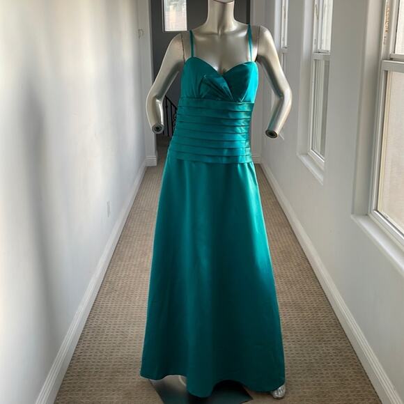 DaVinci Strapless Special Occasion Maxi Dress Teal Size 12 BNWT - Picture 14 of 15